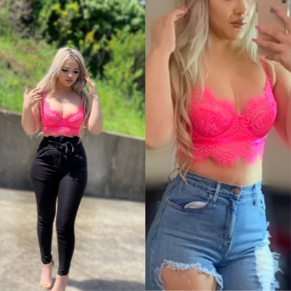 Lace top (pink )